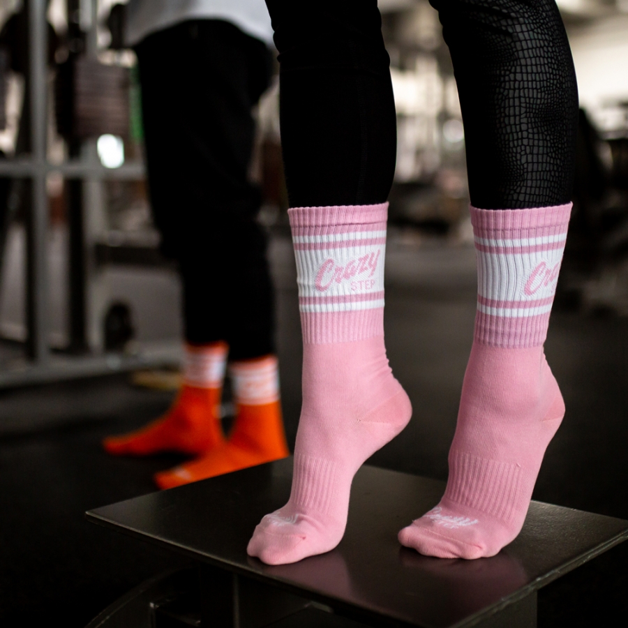 Vysoké športovní ponožky ružové pink